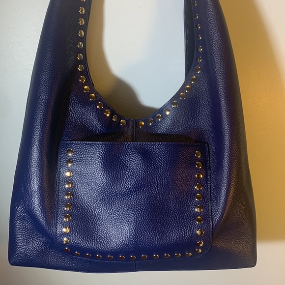 Laggo Bags Laggo Navy Genuine Leather Hobo Bag Poshmark